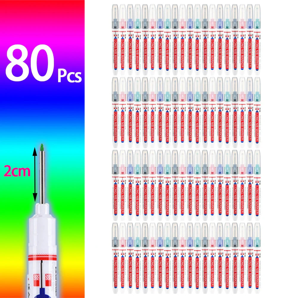 Waterproof Deep Hole Marker Pens for Woodworking & Metal Marking