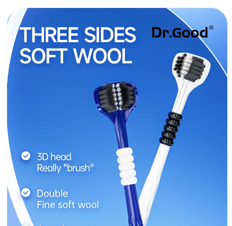 6PCS Three-Sided U-Shaped Soft Toothbrush Set for Adults