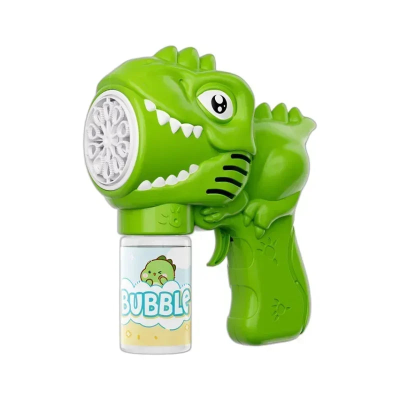 🦖 Light-Up Dinosaur Bubble Gun | Automatic 6-Hole Bubble Maker for Kids ✨