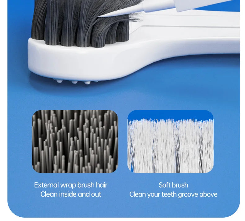 6PCS Three-Sided U-Shaped Soft Toothbrush Set for Adults
