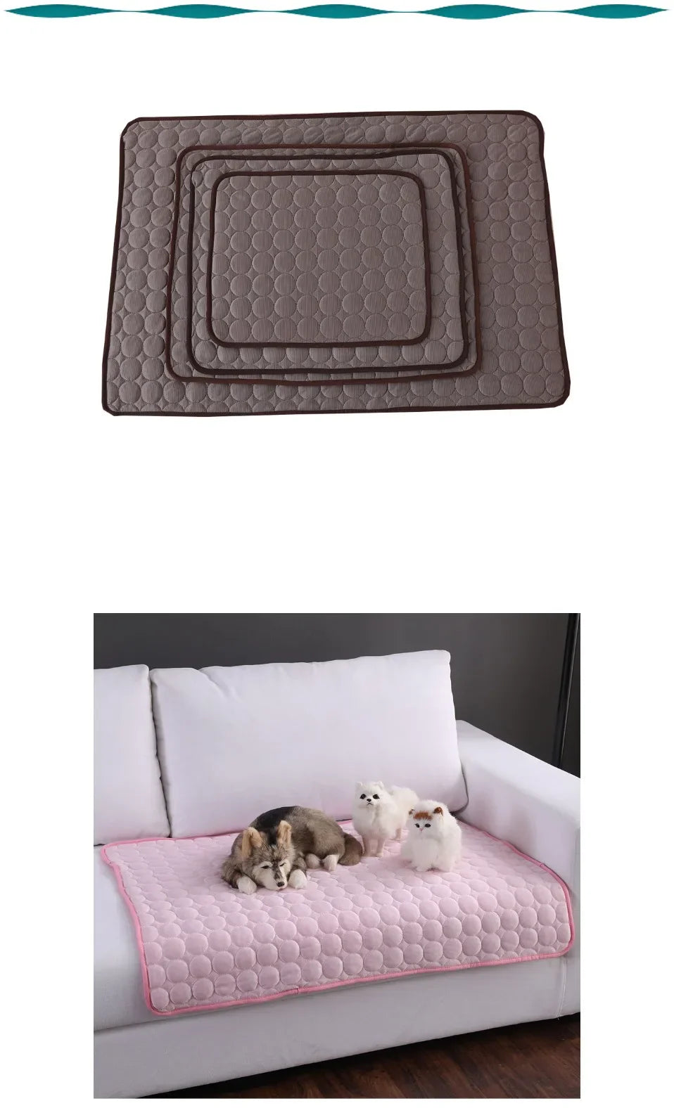 Cooling Pet Mat for Dogs & Cats, Summer Cold Bed Pad, Washable Non Slip Pet Sleeping Mat