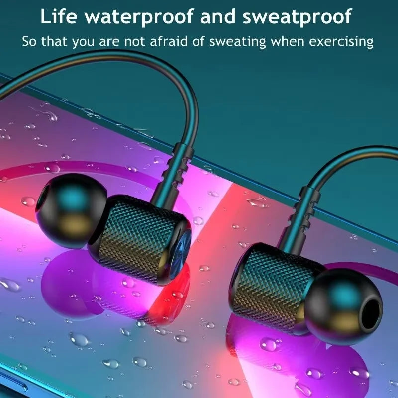 Wireless Bluetooth Neckband Earphones with Mic for Sports & Travel