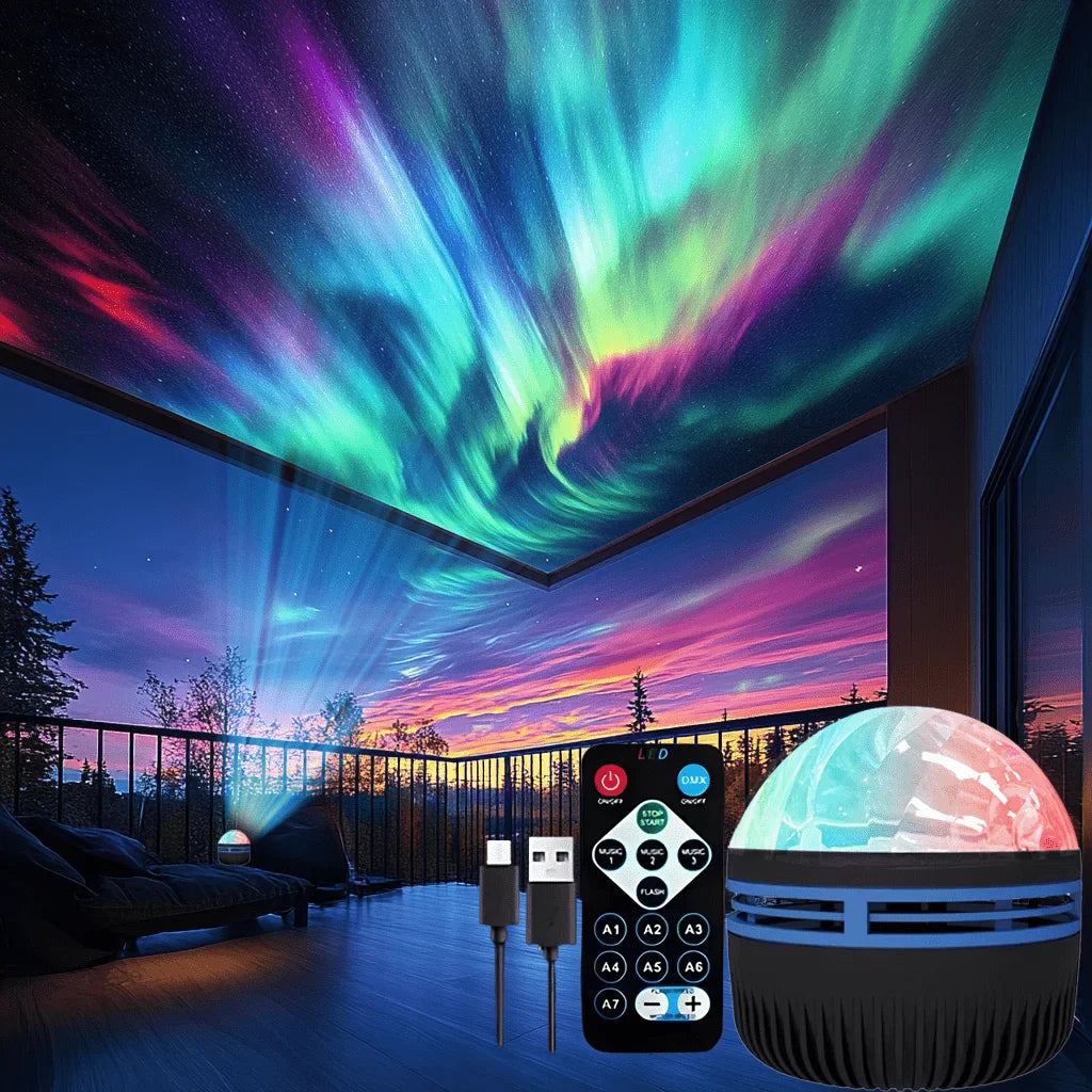 Northern Lights Galaxy Projector with Remote | USB Starry Sky Night Light