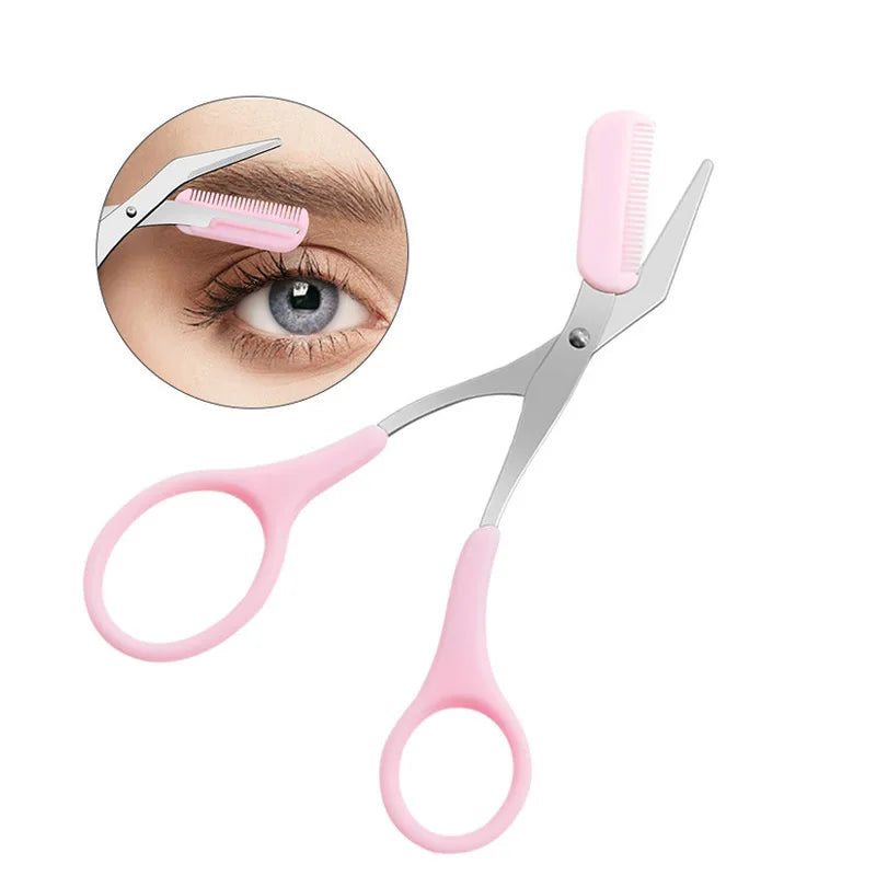 Stainless Steel Eyebrow Razor Scissor Trimmer for Beginners