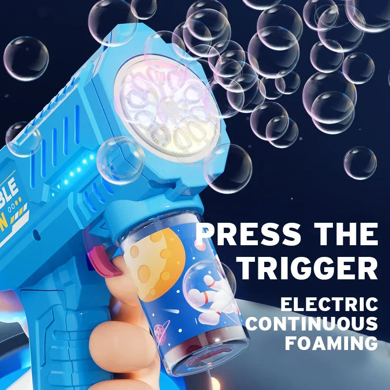 Automatic Rocket Bubble Blower Toy with Bubble Liquid for Kids