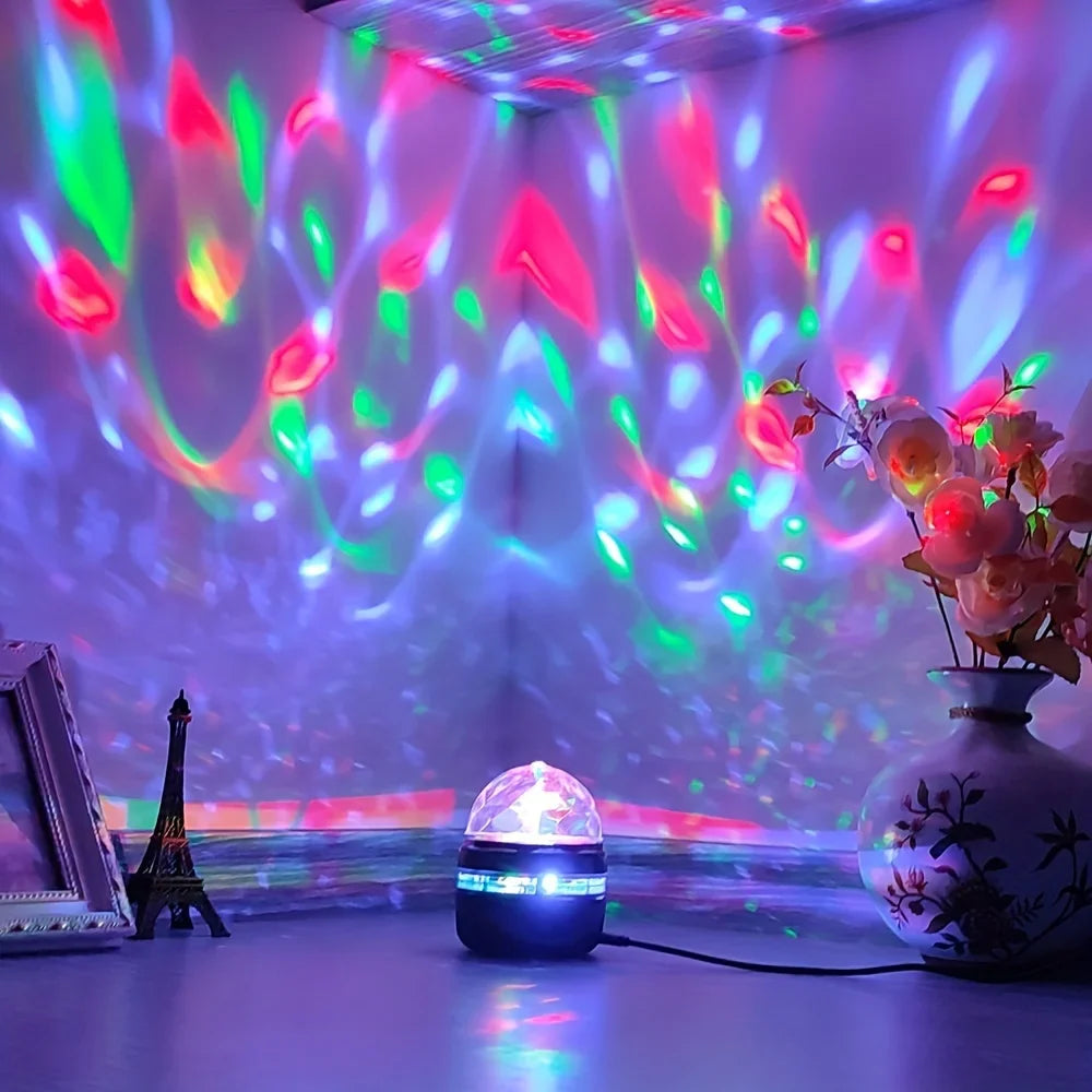Aurora Galaxy Projector Night Light with Remote | USB 360° Rotating Lamp