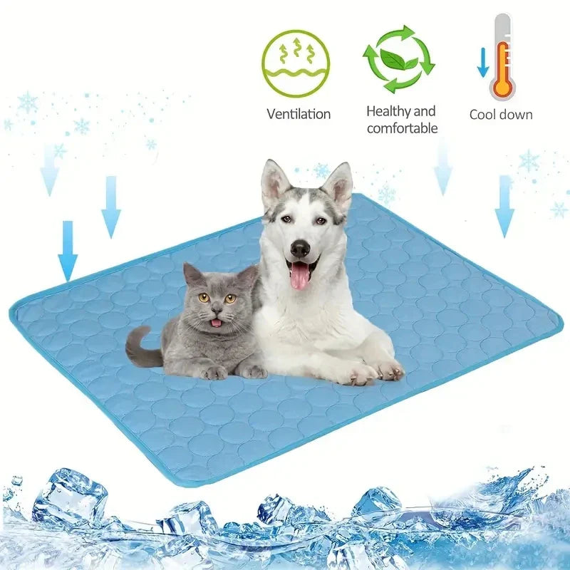 Cooling Pet Mat for Dogs & Cats, Summer Cold Bed Pad, Washable Non Slip Pet Sleeping Mat