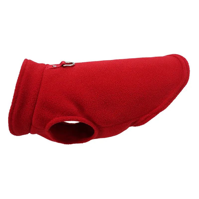Warm Fleece Dog Jacket Vest With D-Ring | Pet Clothes For Small Dogs & Cats | French Bulldog Chihuahua Coat