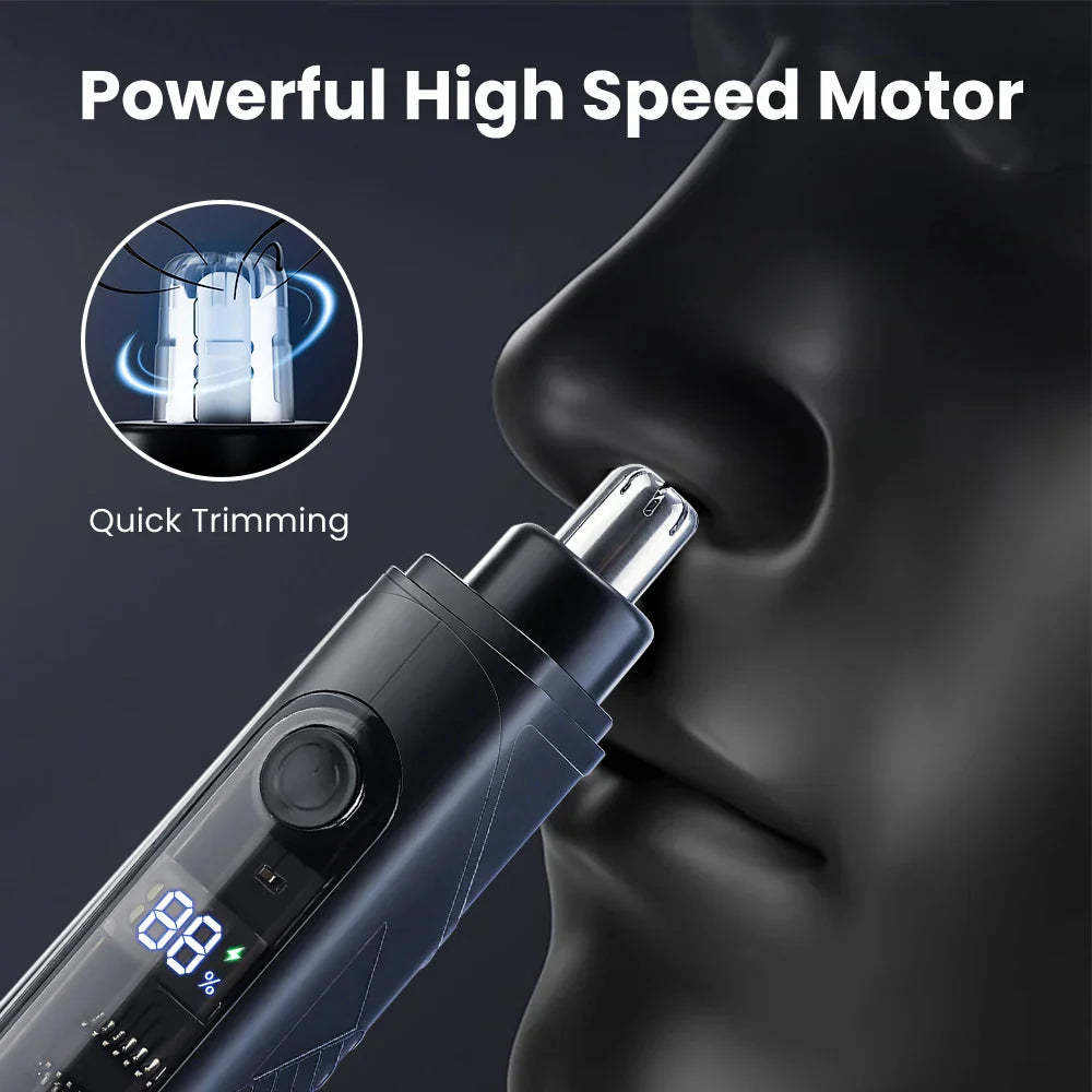 3-in-1 Rechargeable Nose Hair Trimmer with Facial Grooming Heads