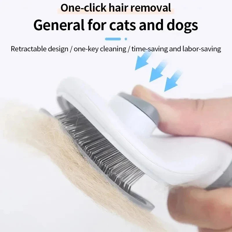 Self-Cleaning Pet Grooming Brush for Dogs & Cats Hair Removal