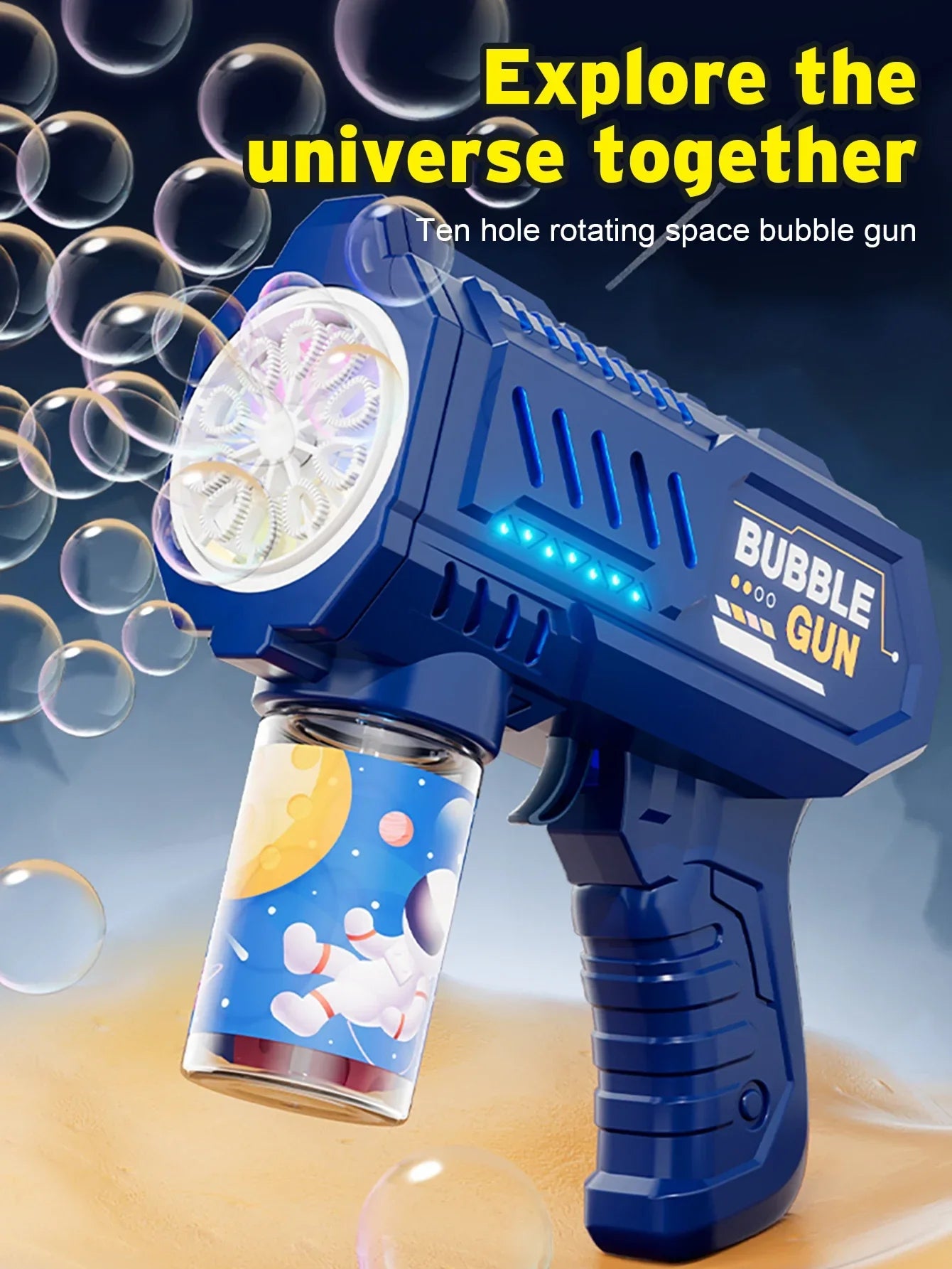 Automatic Rocket Bubble Blower Toy with Bubble Liquid for Kids
