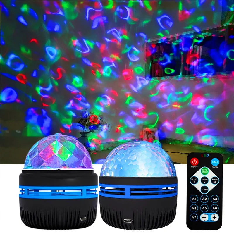 Aurora Galaxy Projector Night Light with Remote | USB 360° Rotating Lamp