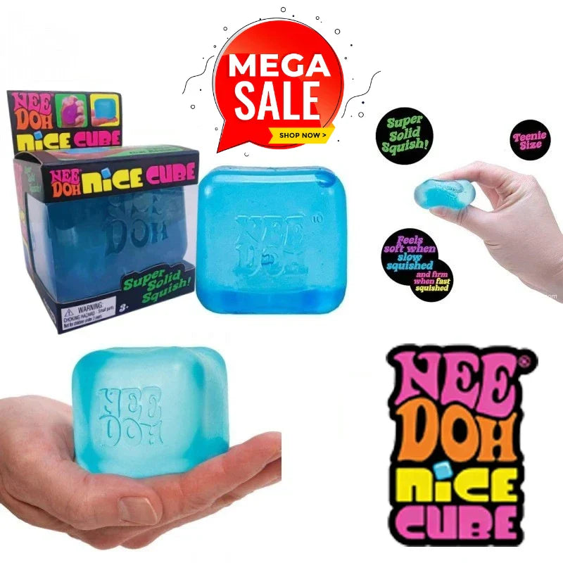 NeeDoh Nice Ice Squish Toy - Super Solid Cube Sensory Fidget Toy