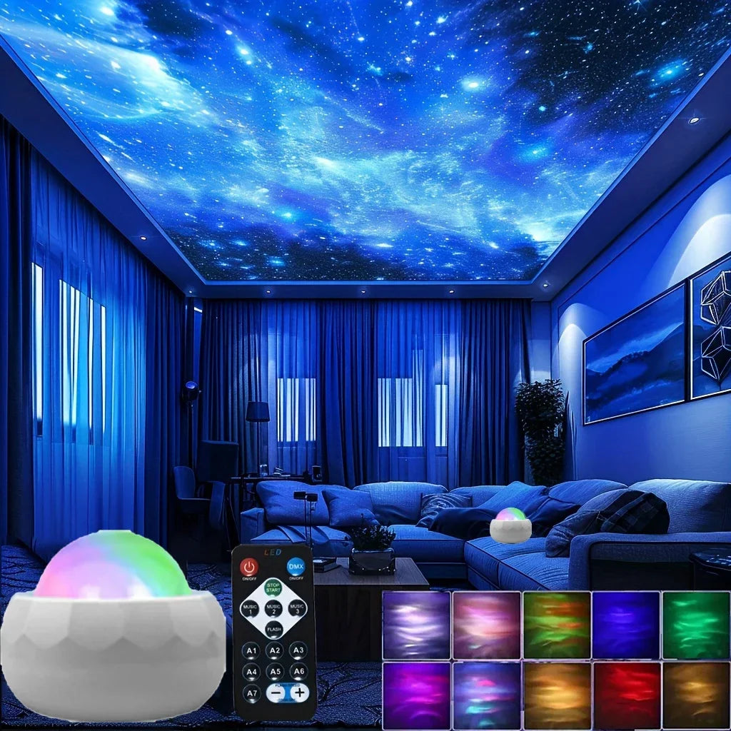 LED Aurora Galaxy Projector Night Light with Remote