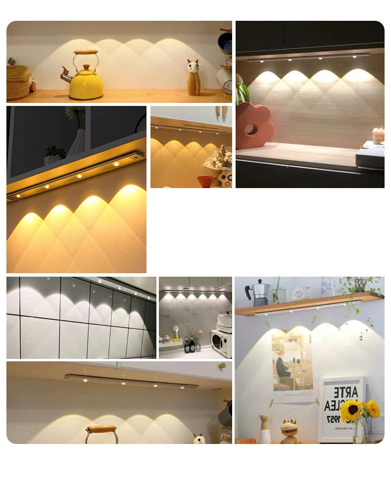 Cabinet Light USB Rechargeable Motion Sensor Ultra-Thin Night Light for Kitchen Wardrobe Cabinet | 20CM / 30CM / 40CM / 50CM LED Strip Light