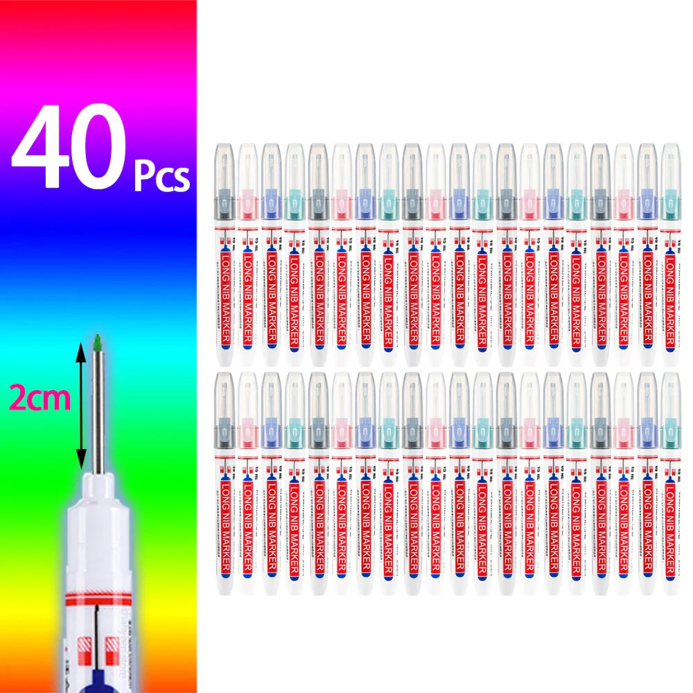 Waterproof Deep Hole Marker Pens for Woodworking & Metal Marking