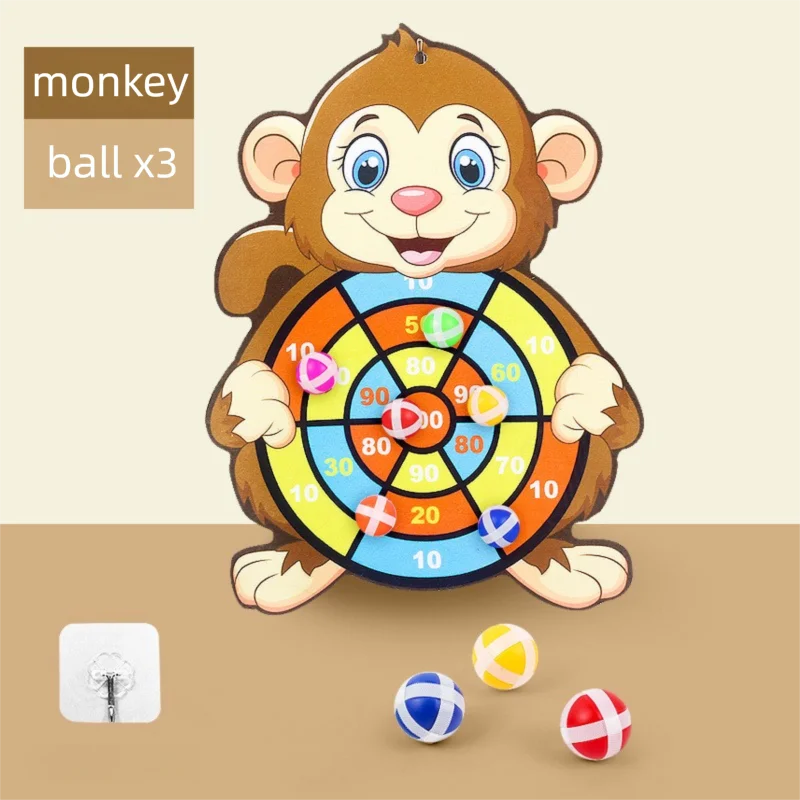Kids Sticky Ball Target Toss Game Indoor Montessori Dart Board Toy