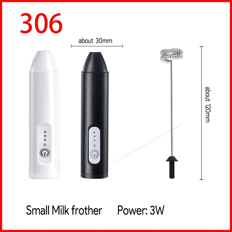 USB Rechargeable 3-Speed Handheld Milk Frother, Egg Beater & Drink Mixer for Coffee, Latte and Espresso