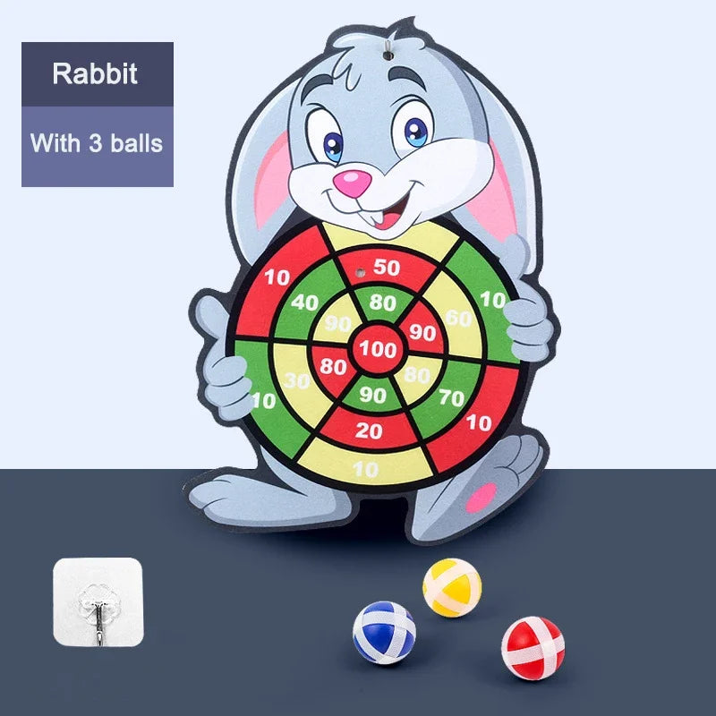 Kids Sticky Ball Target Toss Game Indoor Montessori Dart Board Toy