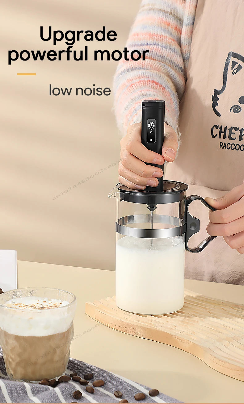 USB Rechargeable 3-Speed Handheld Milk Frother, Egg Beater & Drink Mixer for Coffee, Latte and Espresso