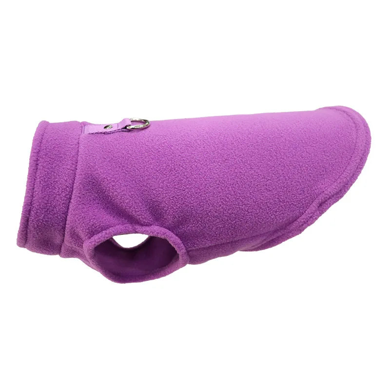 Warm Fleece Dog Jacket Vest With D-Ring | Pet Clothes For Small Dogs & Cats | French Bulldog Chihuahua Coat