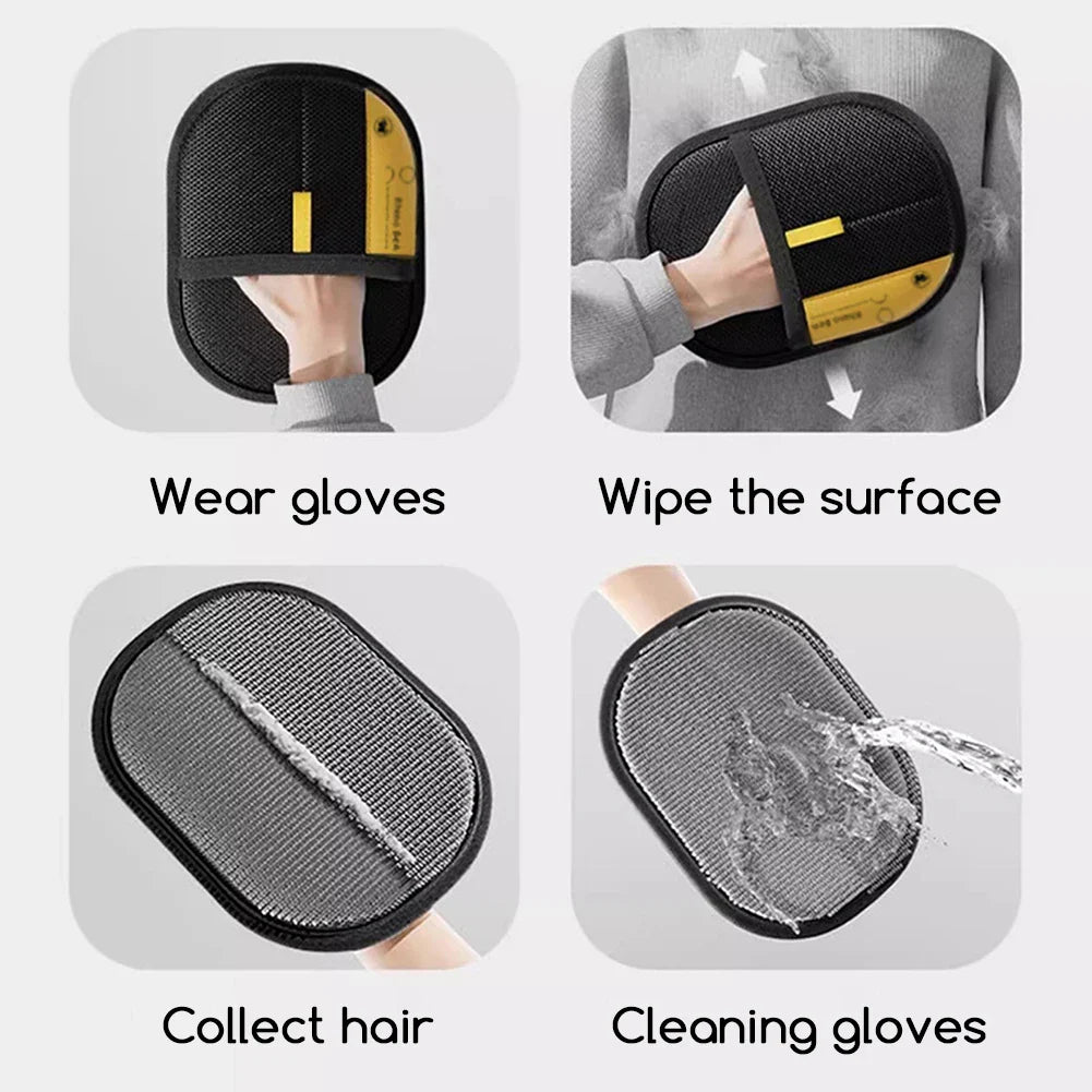 Pet Grooming Gloves - Hair Remover & Fur Catcher for Cats & Dogs | Electrostatic Brush for Sofa & Furniture (1/2/3 Pack)