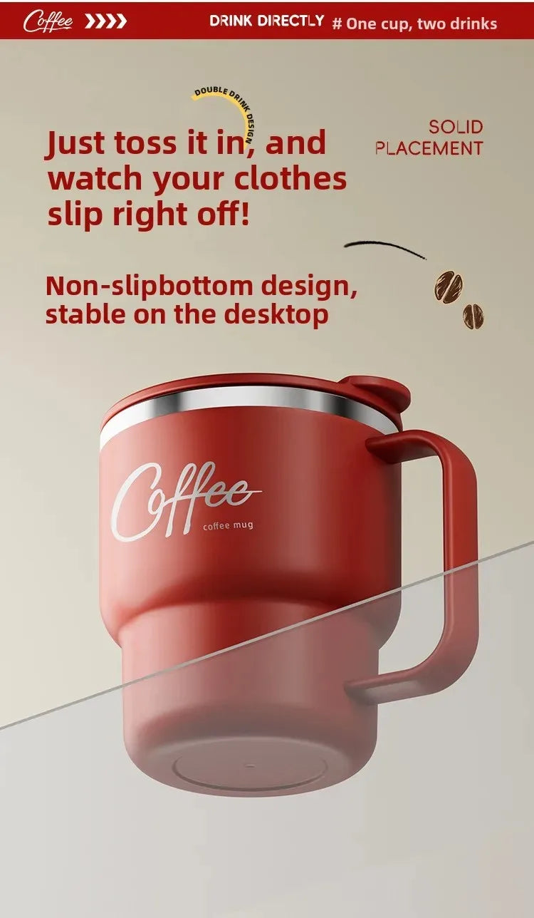 400ML Double Wall 304 Stainless Steel Insulated Coffee Mug with Sealed Lid for Hot & Cold Drinks