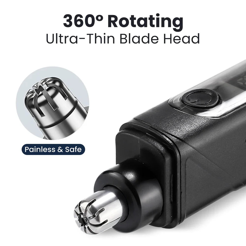 3-in-1 Rechargeable Nose Hair Trimmer with Facial Grooming Heads