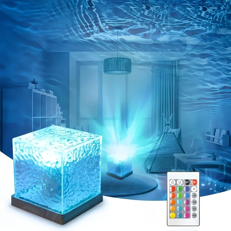16-Color Ocean Wave Aurora Projector Lamp with Remote