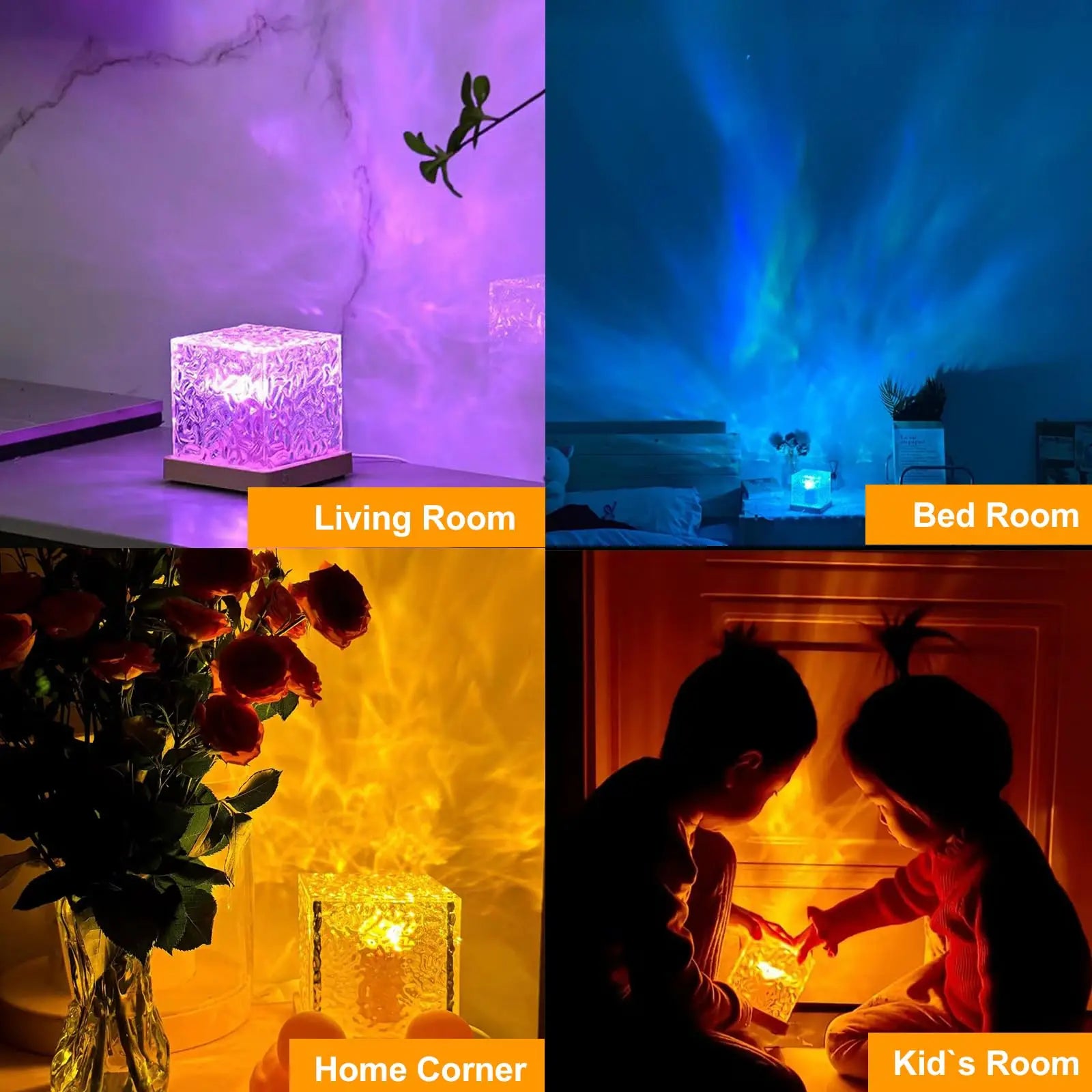 16-Color Ocean Wave Aurora Projector Lamp with Remote