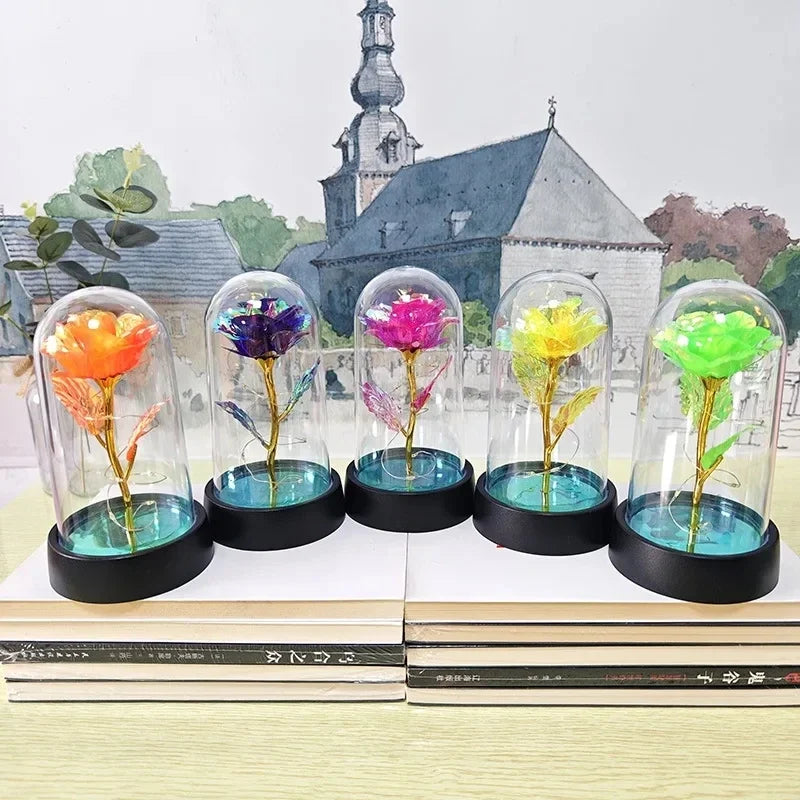 LED Eternal Rose Artificial Flower Gift for Valentine’s Day & Wedding Decor