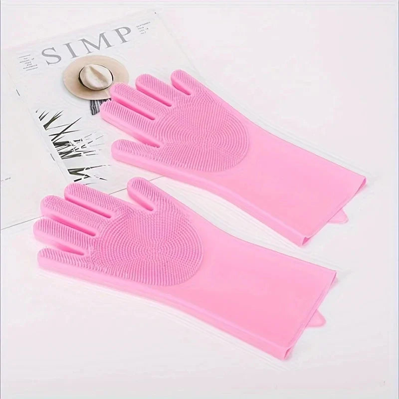 Silicone Pet Grooming & Bathing Gloves for Dogs and Cats Hair Removal