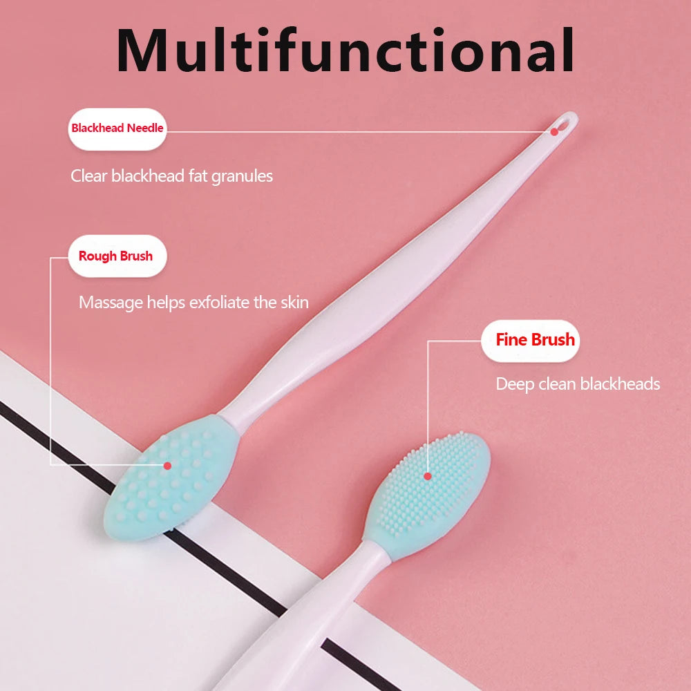 Silicone Facial Cleansing Brush for Face & Nose with Replacement Head