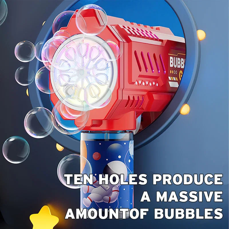 Automatic Rocket Bubble Blower Toy with Bubble Liquid for Kids