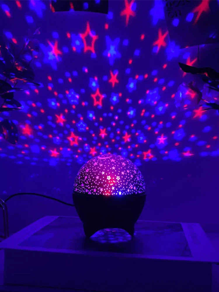 RGB Starry Moon Galaxy Projector Night Light USB LED Room Decor Lamp