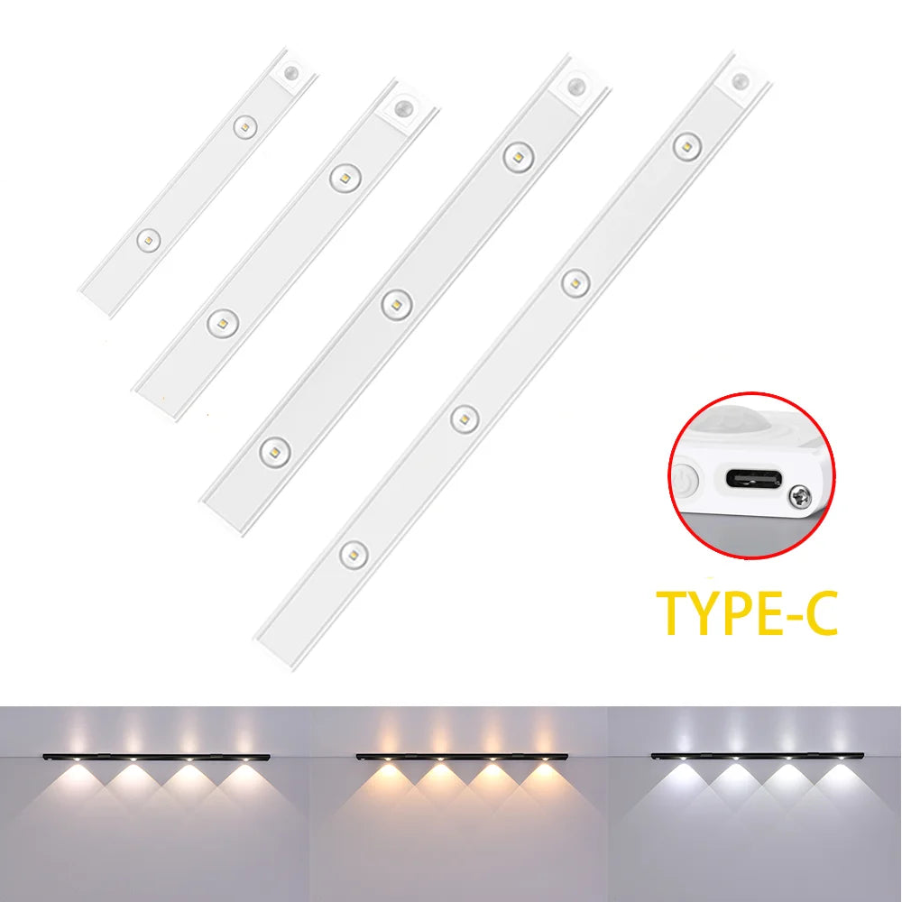 Cabinet Light USB Rechargeable Motion Sensor Ultra-Thin Night Light for Kitchen Wardrobe Cabinet | 20CM / 30CM / 40CM / 50CM LED Strip Light