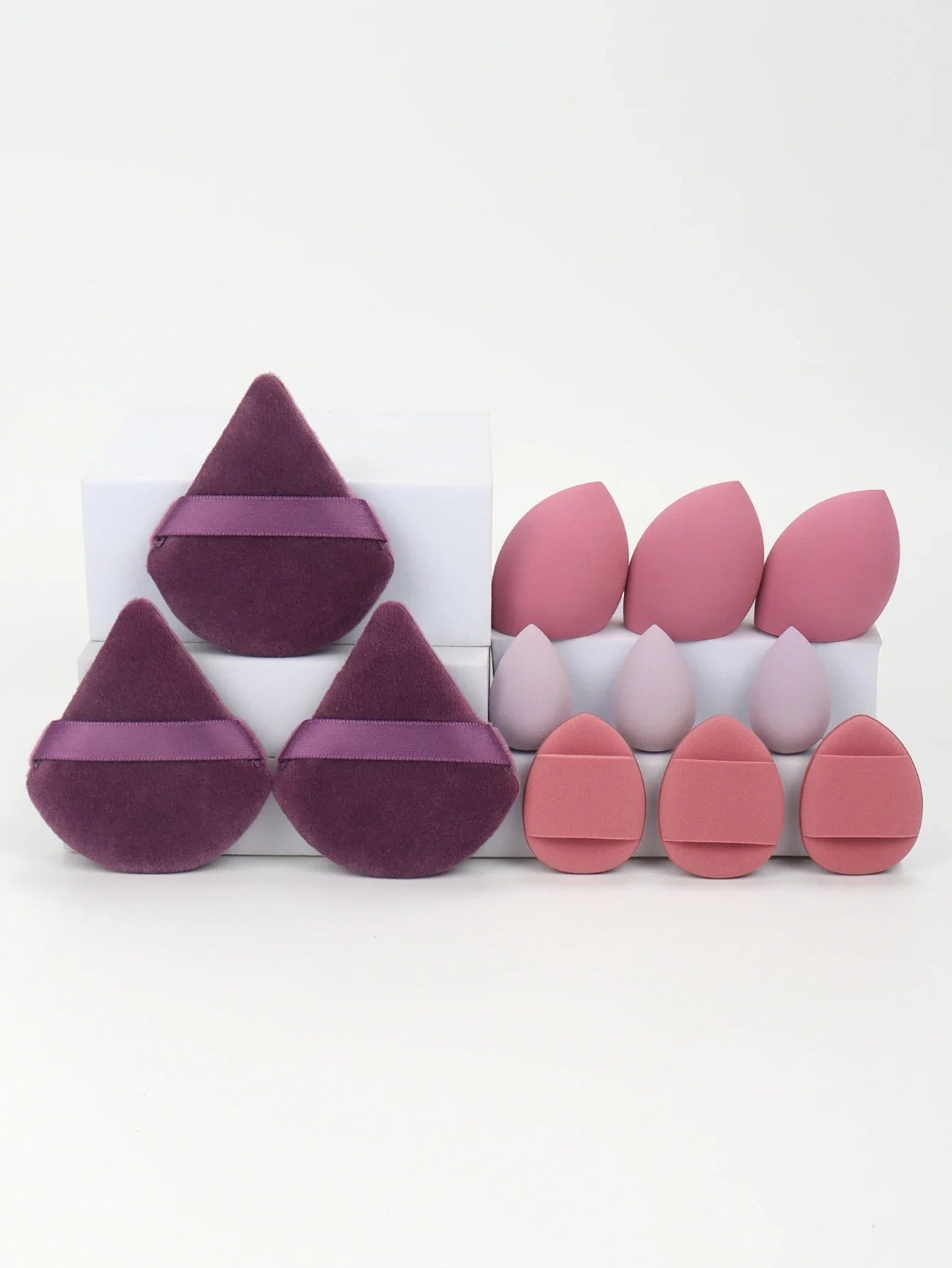 12-Piece Makeup Sponge & Powder Puff Set for Foundation & Loose Powder