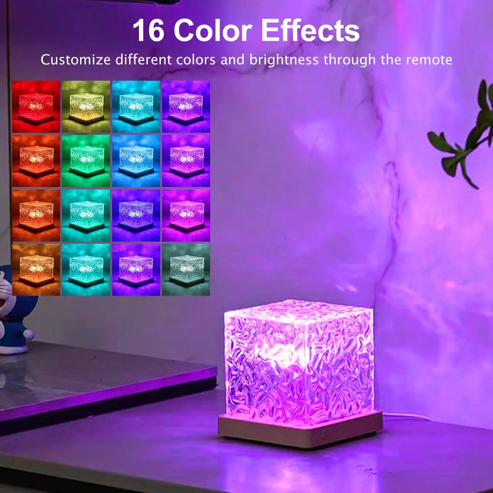 16-Color Ocean Wave Aurora Projector Lamp with Remote