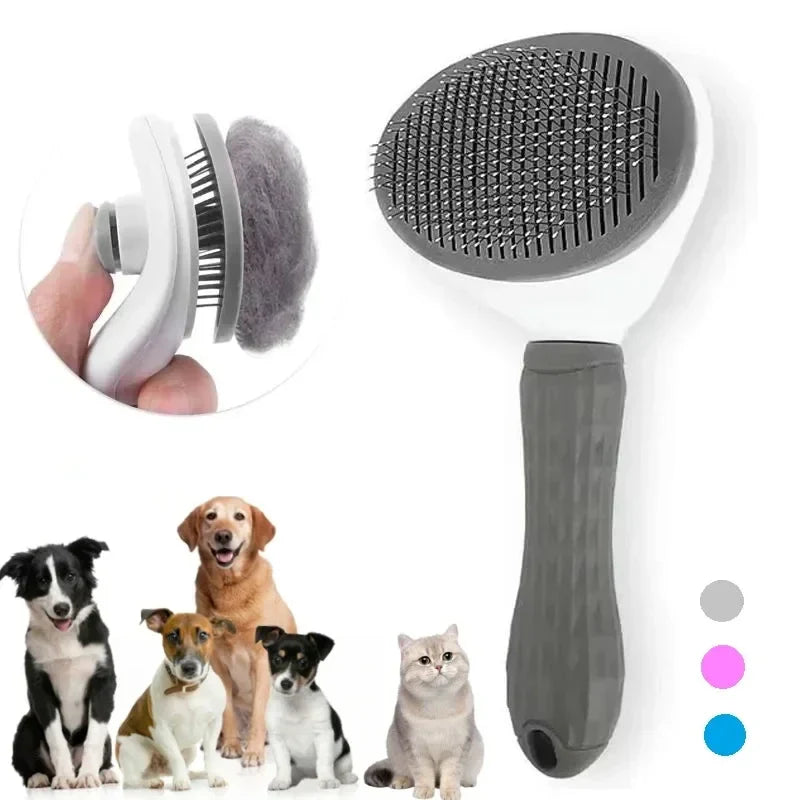 Self-Cleaning Pet Grooming Brush for Dogs & Cats Hair Removal