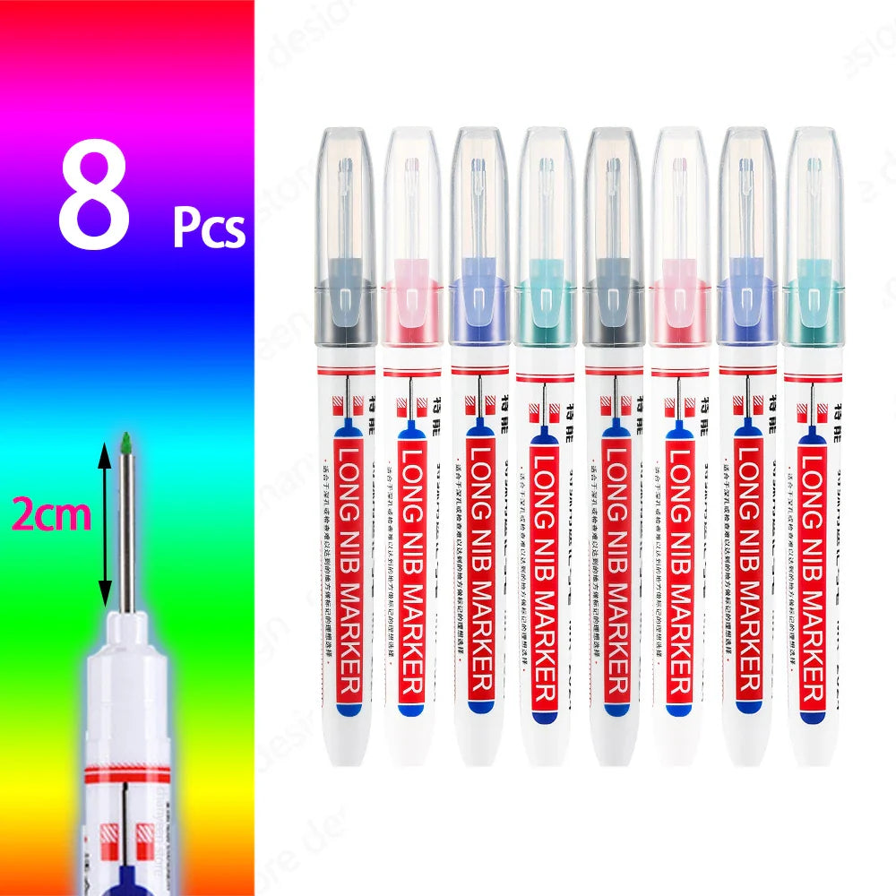 Waterproof Deep Hole Marker Pens for Woodworking & Metal Marking