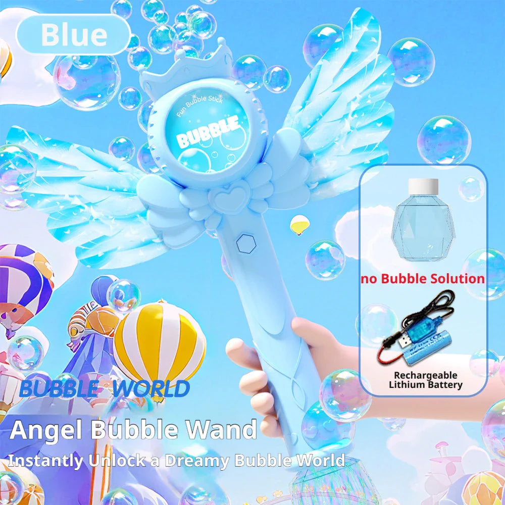 ✨ Electric Angel Bubble Wand | Automatic Light & Sound Bubble Gun 🧚‍♀️