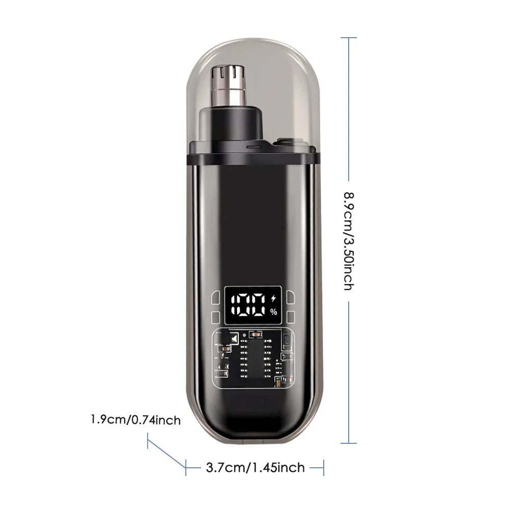 3-in-1 Rechargeable Nose Hair Trimmer with Facial Grooming Heads