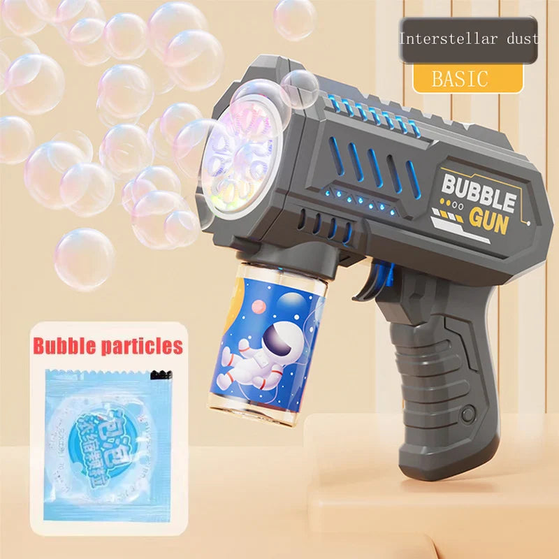 Automatic Rocket Bubble Blower Toy with Bubble Liquid for Kids