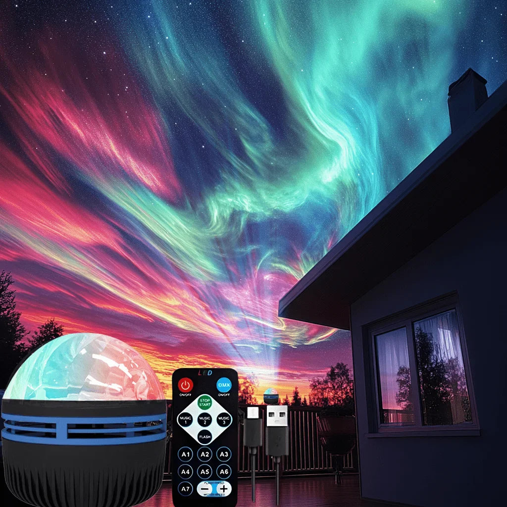 Northern Lights Galaxy Projector with Remote | USB Starry Sky Night Light