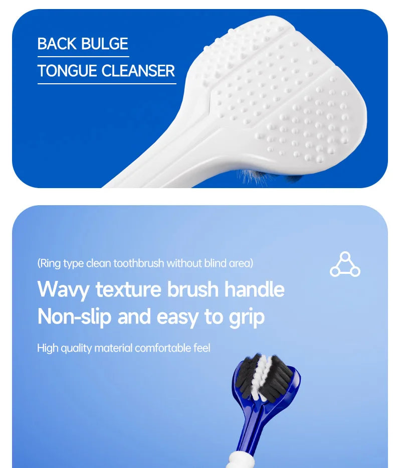 6PCS Three-Sided U-Shaped Soft Toothbrush Set for Adults