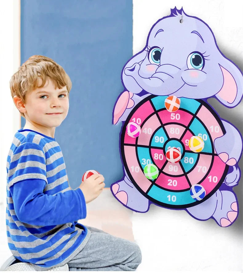 Kids Sticky Ball Target Toss Game Indoor Montessori Dart Board Toy