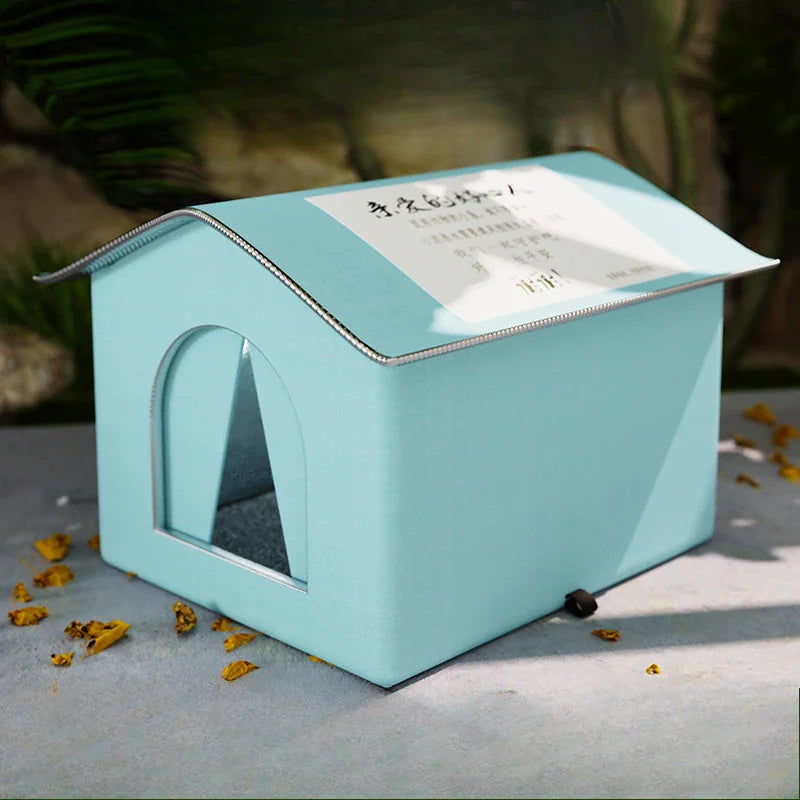 Waterproof Outdoor Pet Cave House — Winter Warm Foldable & Washable Sleeping Bed for Stray Cats, Small Dogs & Puppies | All-Weather Pet Shelter
