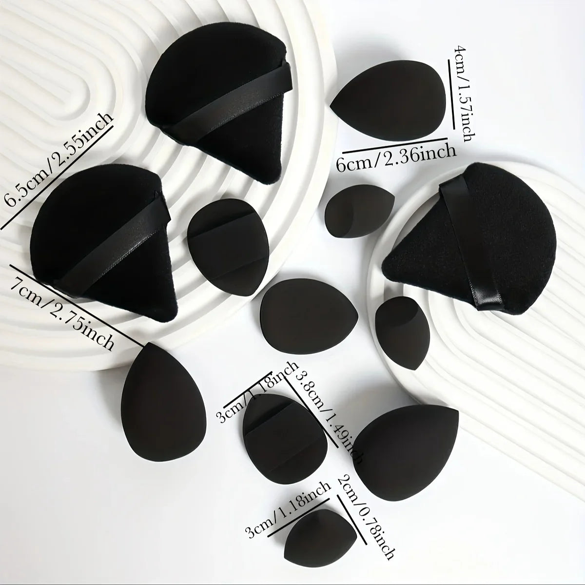 12-Piece Makeup Sponge & Powder Puff Set for Foundation & Loose Powder
