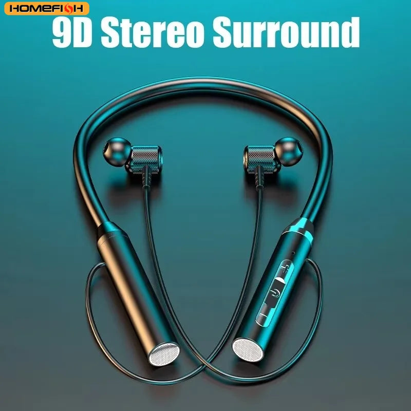 Wireless Bluetooth Neckband Earphones with Mic for Sports & Travel