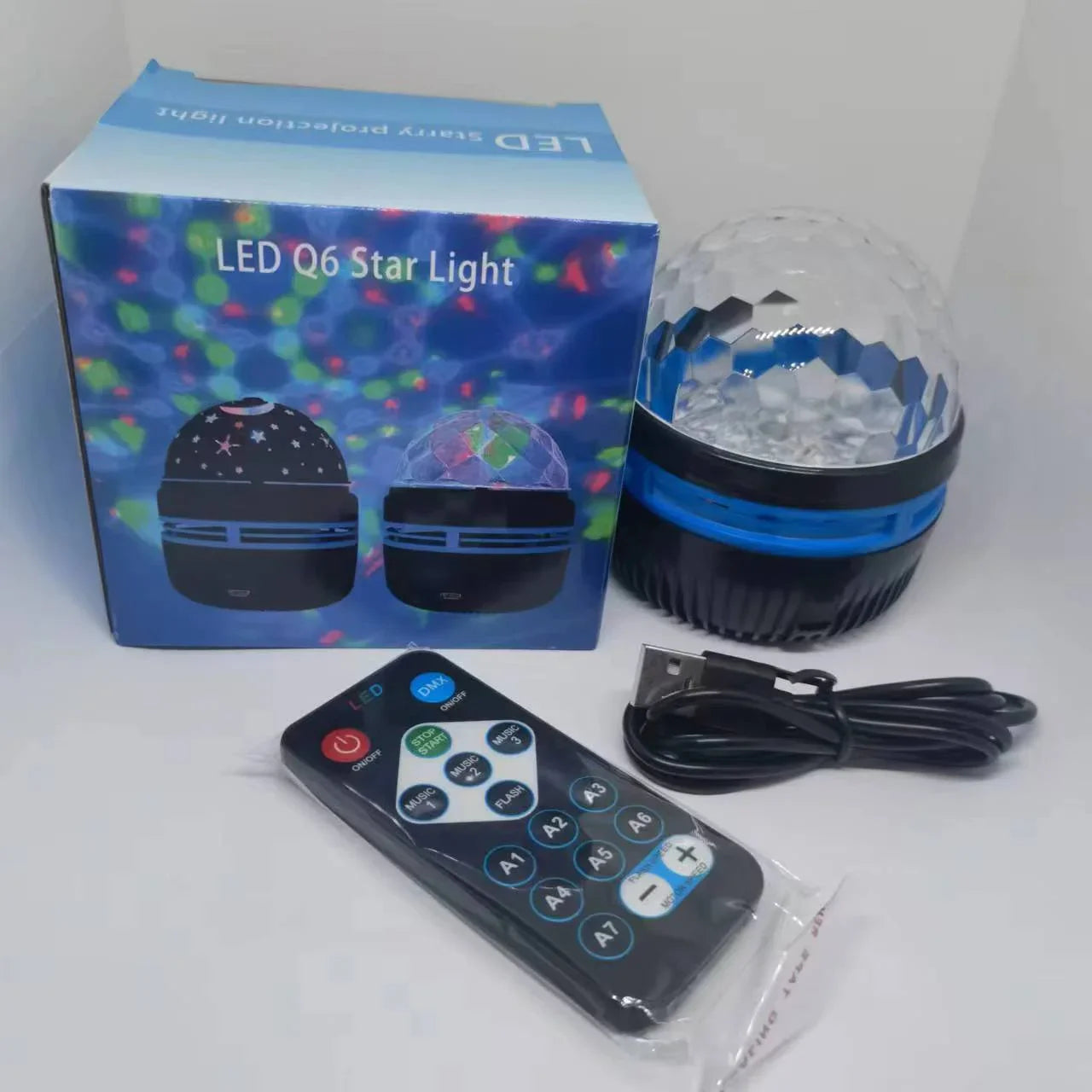 Aurora Galaxy Projector Night Light with Remote | USB 360° Rotating Lamp